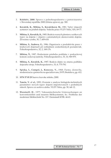 ICAR Technical Series no. 7 - Nitra Proc.