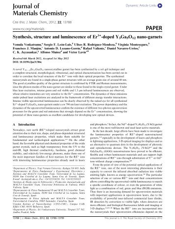 Synthesis, structure and luminescence of Er3+-doped ... - UPV