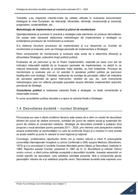 Strategia de dezvoltare durabilÄ a judeÈului Gorj pentru perioada ...