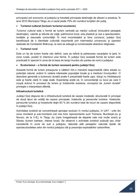 Strategia de dezvoltare durabilÄ a judeÈului Gorj pentru perioada ...