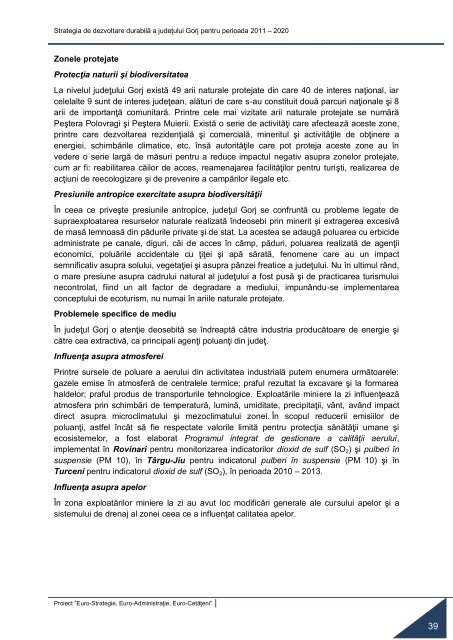 Strategia de dezvoltare durabilÄ a judeÈului Gorj pentru perioada ...