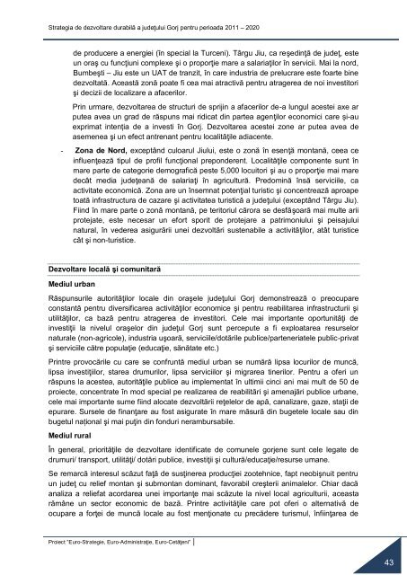 Strategia de dezvoltare durabilÄ a judeÈului Gorj pentru perioada ...