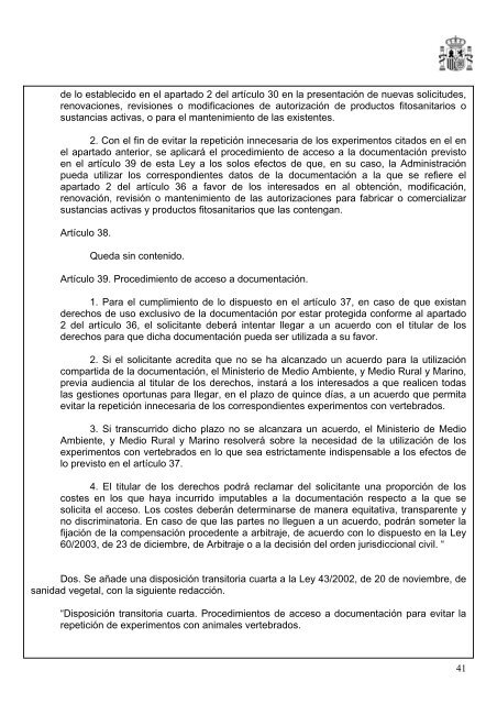 MINISTERIO DE MEDIO AMBIENTE, Y MEDIO RURAL Y MARINO ...