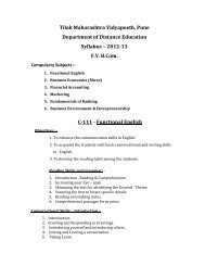 detailed syllabus F.Y.B.Com - Tilak Maharashtra Vidyapeeth