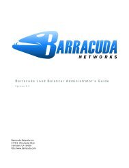Barracuda Load Balancer Administrator's Guide - Barracuda Networks