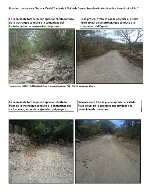 SituaciÃ³n comparativa:âReparaciÃ³n del Tramo de 1