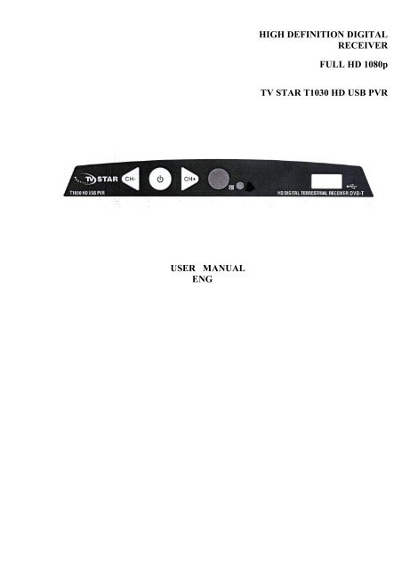 User manual - TV STAR