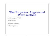 The Projector Augmented Wave method