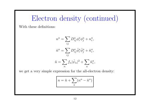 The Projector Augmented Wave method