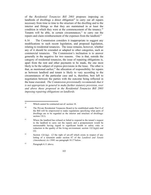 Consultation Paper on the General Law of the Landlord and Tenant