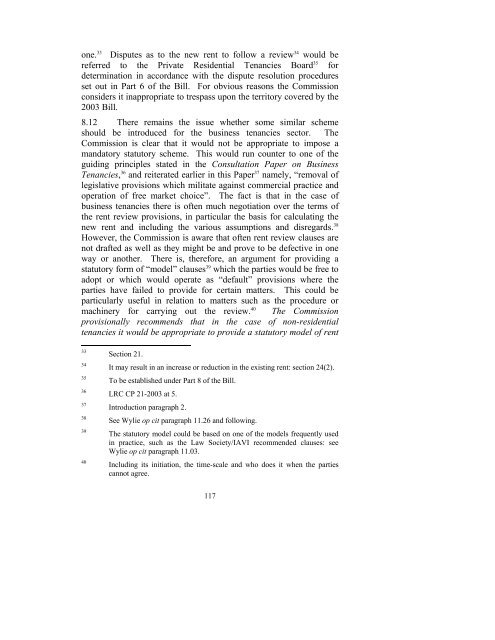 Consultation Paper on the General Law of the Landlord and Tenant