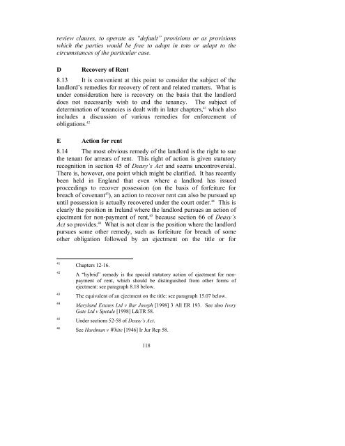 Consultation Paper on the General Law of the Landlord and Tenant