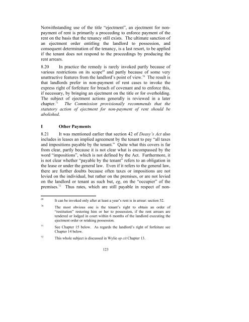 Consultation Paper on the General Law of the Landlord and Tenant