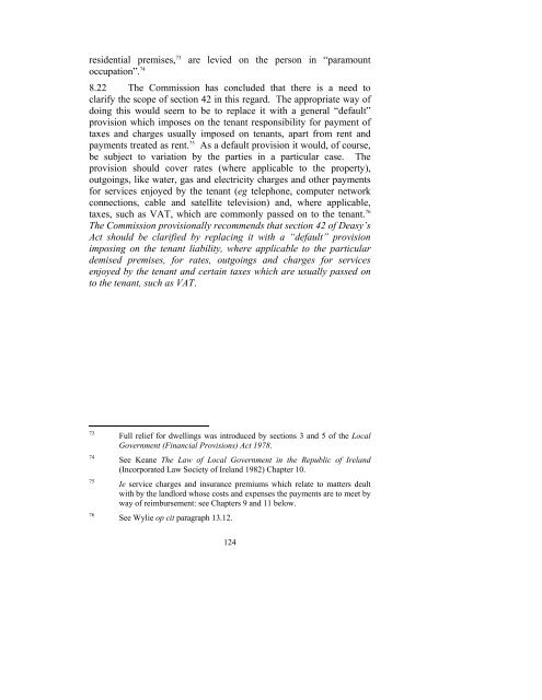 Consultation Paper on the General Law of the Landlord and Tenant