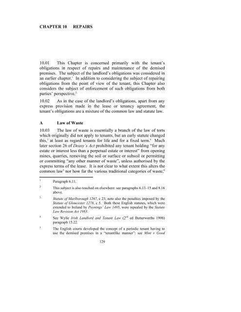 Consultation Paper on the General Law of the Landlord and Tenant