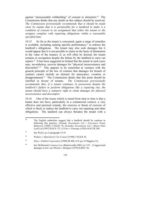 Consultation Paper on the General Law of the Landlord and Tenant