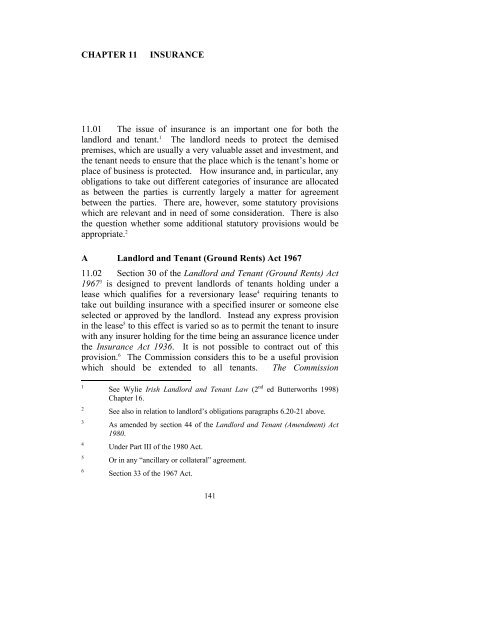 Consultation Paper on the General Law of the Landlord and Tenant
