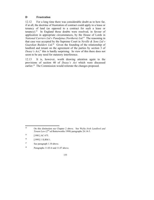 Consultation Paper on the General Law of the Landlord and Tenant