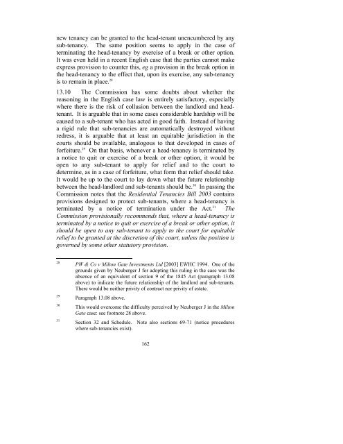 Consultation Paper on the General Law of the Landlord and Tenant