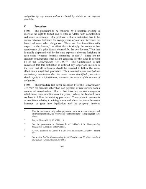 Consultation Paper on the General Law of the Landlord and Tenant