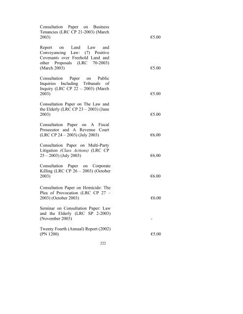 Consultation Paper on the General Law of the Landlord and Tenant