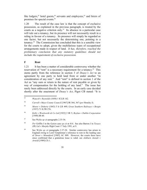 Consultation Paper on the General Law of the Landlord and Tenant