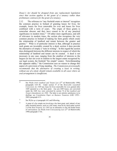 Consultation Paper on the General Law of the Landlord and Tenant