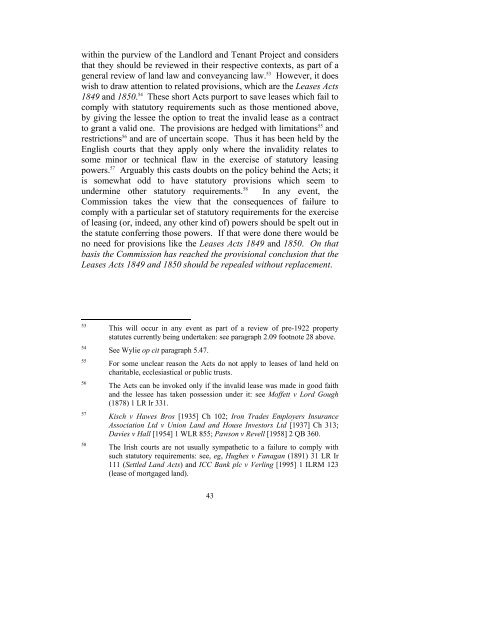 Consultation Paper on the General Law of the Landlord and Tenant