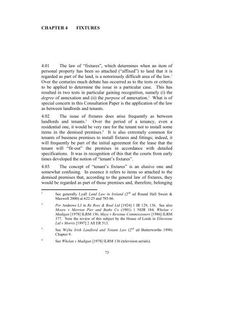 Consultation Paper on the General Law of the Landlord and Tenant