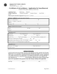 FSAW 0010 - C of A Application - Jamaica Civil Aviation Authority
