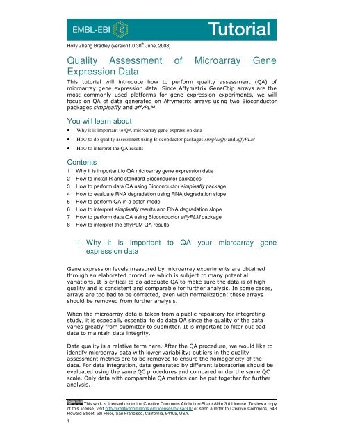 Quality Assessment of Microarray Gene Expression Data