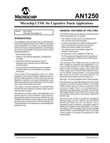 AN1250, Microchip CTMU for Capacitive Touch Applications