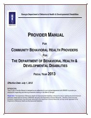 PART I - Department of Behavioral Health and Developmental ...