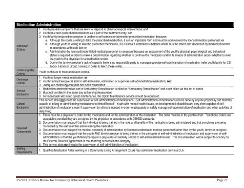 PART I - Department of Behavioral Health and Developmental ...