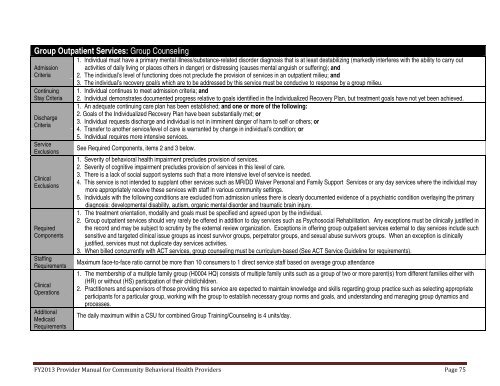 PART I - Department of Behavioral Health and Developmental ...