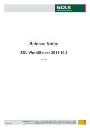 Release Notes - Online Product Help - SDL