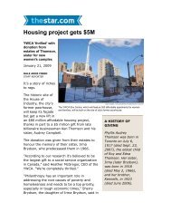 TheStar.com - GTA - Housing project gets $5M - YWCA Toronto