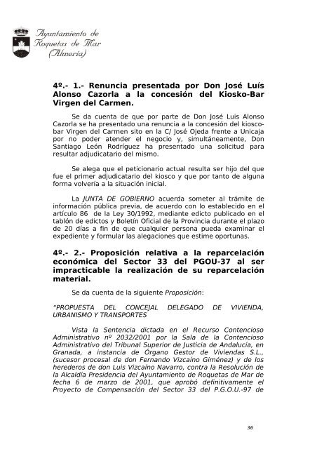 ACTA Nº 38/08 - Ayuntamiento de Roquetas de Mar