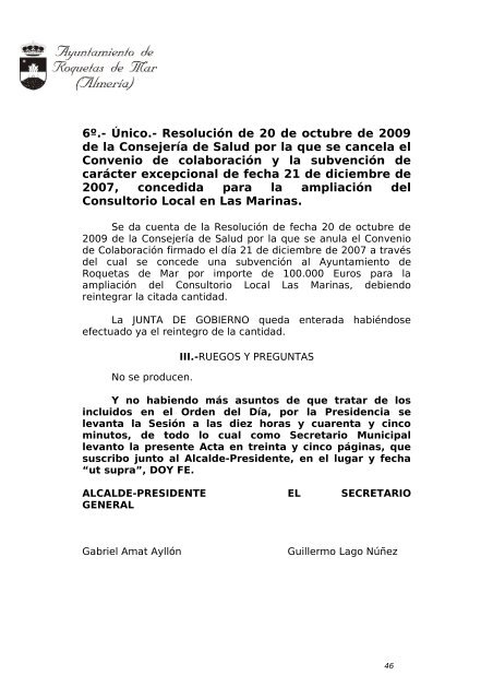 ACTA Nº 38/08 - Ayuntamiento de Roquetas de Mar
