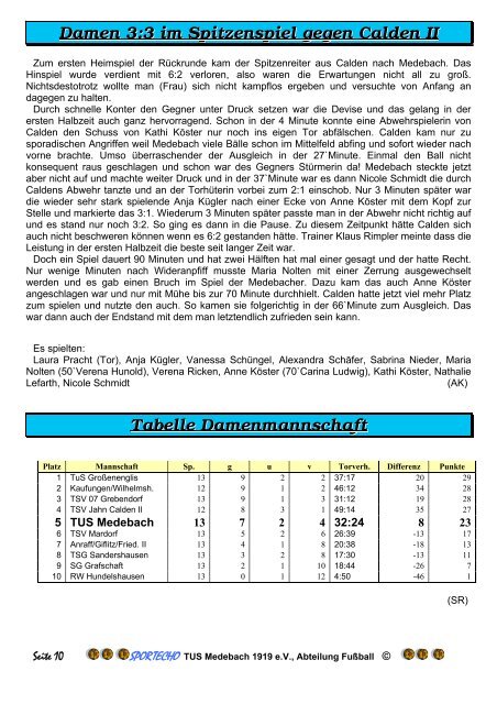 Ausgabe 3/2011 - Tus Medebach 1919 e.V.