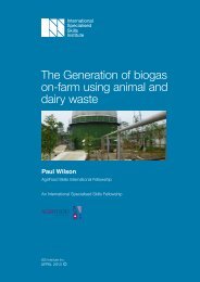 The Generation of biogas on-farm using animal and dairy waste