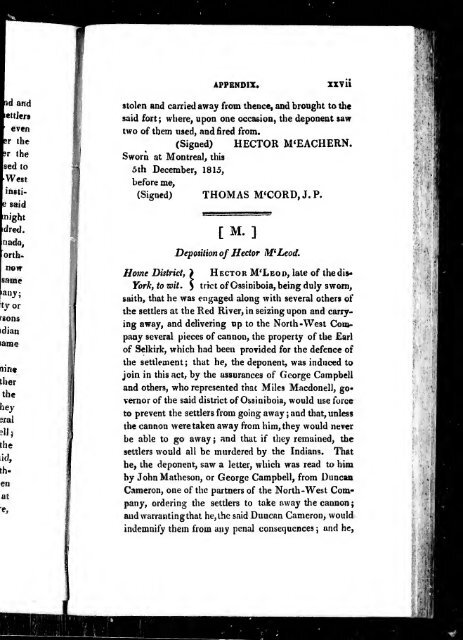 Statement respecting the Earl of Selkirk's Settlement of Kildonan ...