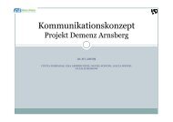 Kommunikationskonzept Arnsberg - Projekt Demenz Arnsberg