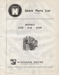 Hirth 210R, 211R, 220R Parts Manual - Vintage Snow