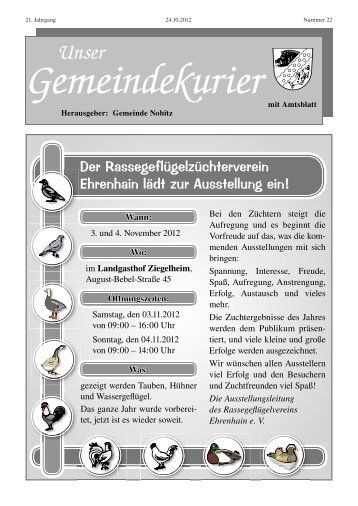 Kirchgemeinde Ehrenhain - Gemeinde Nobitz