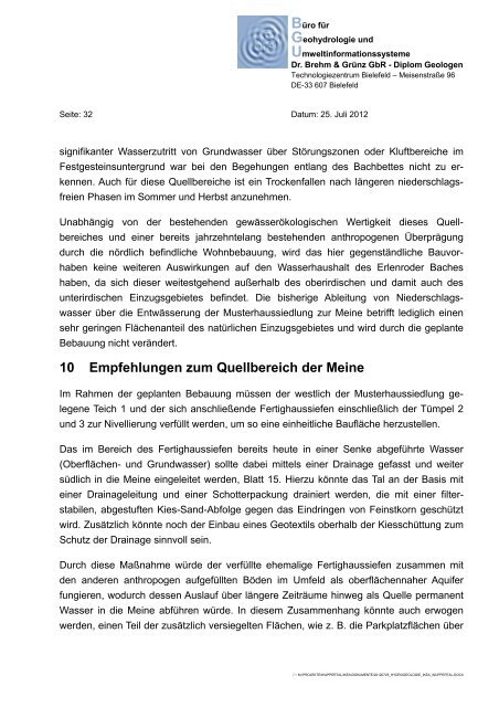 01 Hydrogeologische Stellungnahme zu den ... - Stadt Wuppertal