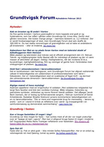 Grundtvigsk Forum Nyhedsbrev april