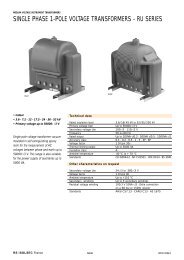 SINGLE PHASE 1-POLE VOLTAGE TRANSFORMERS - RU SERIES