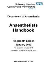 Anaesthetists Handbook - MEDICAL EDUCATION at University ...