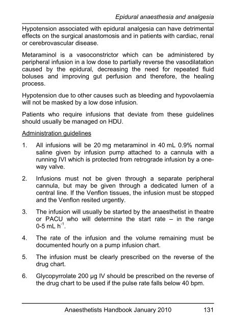 Anaesthetists Handbook - MEDICAL EDUCATION at University ...